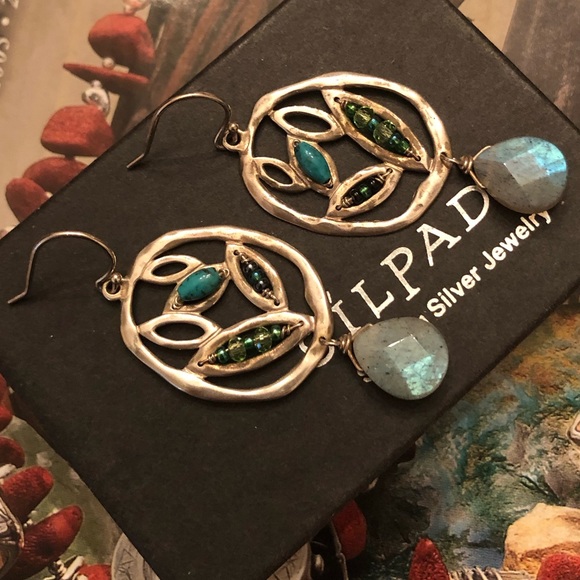 Silpada Silver, Turquoise and Labradorite Earrings - Picture 13 of 16